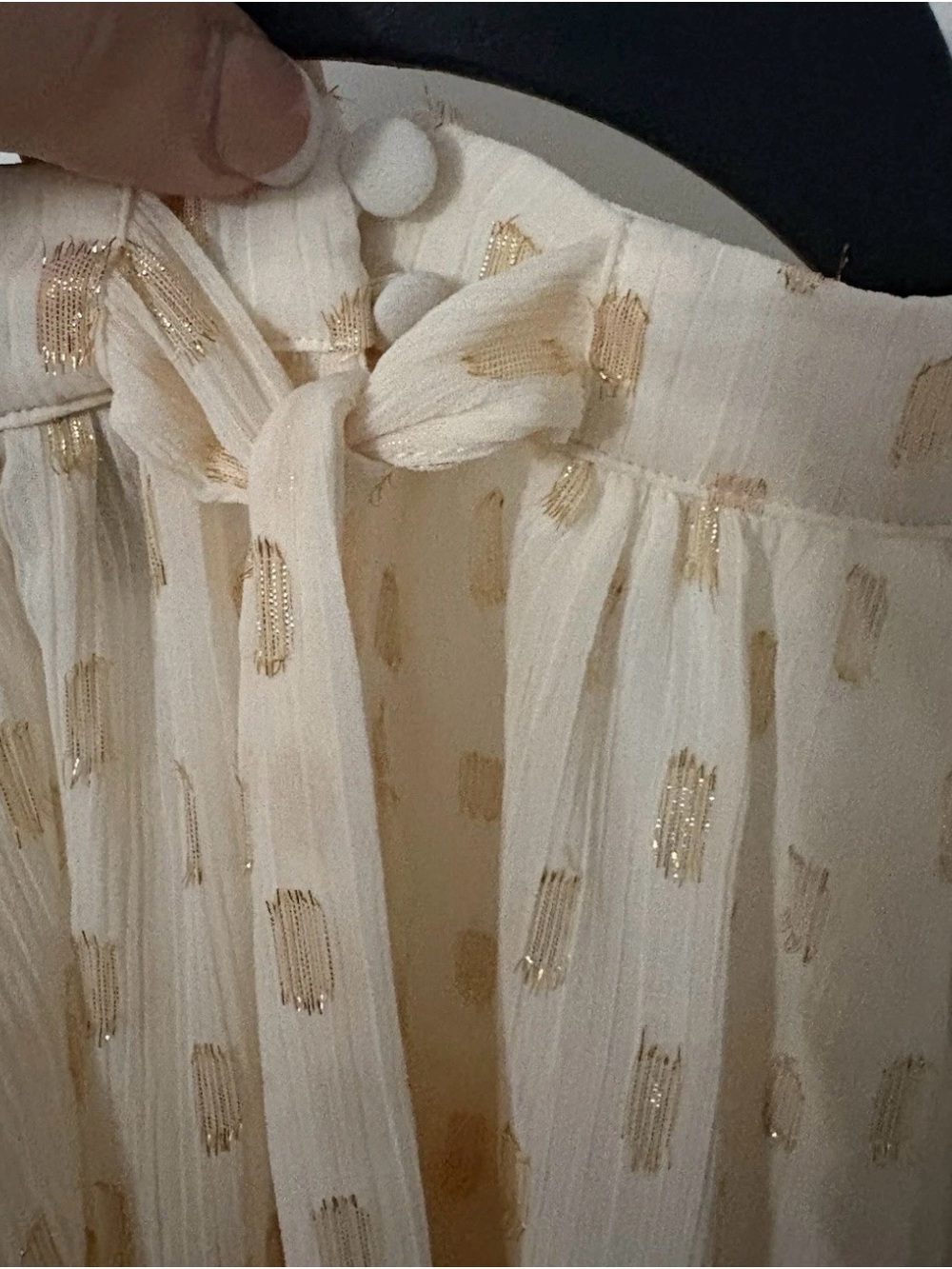 torrid Cream Blouse with Gold Foil Detail - Picture 6 of 6